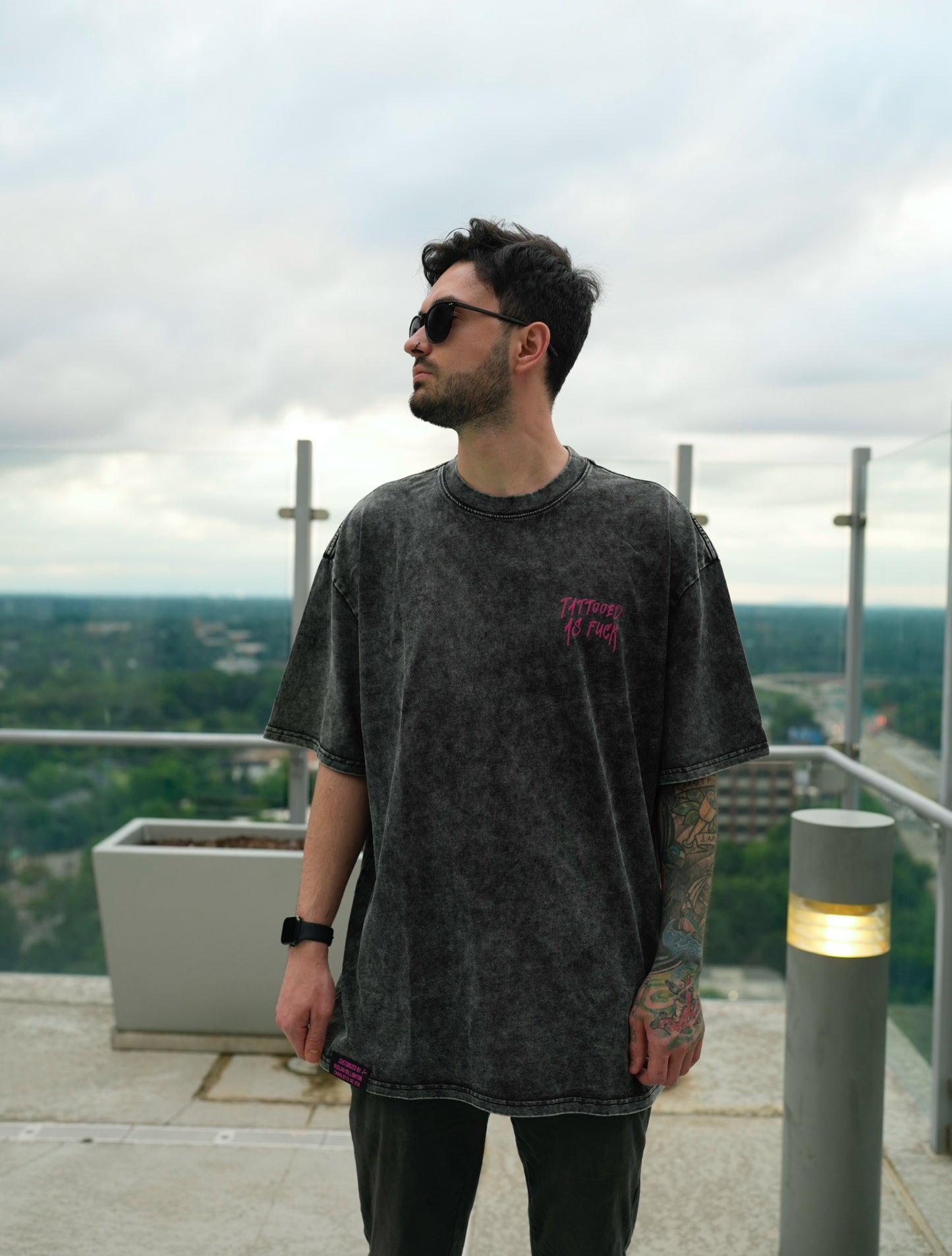 Grey T-shirt “Tattooed as F*ck””